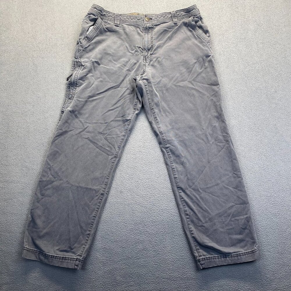 GH‎ Bass Co Carpenter Pants Mens 40x30 Fit 4 Grey Terrain Stretch Canvas Flex